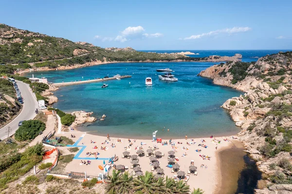 Вид Повітря Spiaggia Cala Spalmatore Спокійне Плавання Підводний Човен Чистими — стокове фото