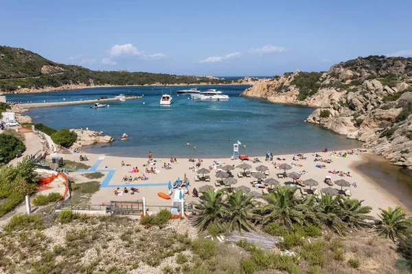 Вид Повітря Spiaggia Cala Spalmatore Спокійне Плавання Підводний Човен Чистими — стокове фото
