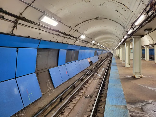 Esta Antiga Estação Metrô Abandonada Longo Linha Metrô Centro Chicago — Fotografia de Stock