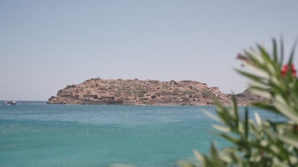 Isla Spinalonga Creta Grecia Antigua Fortaleza Con Antigua Comunidad Leprosos Video de stock