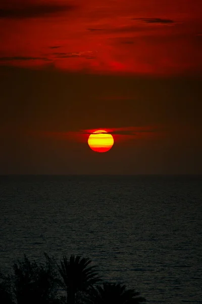 Glorioso Amanecer Sobre Océano Atlántico Frente Isla Canaria Española Fuerteventura — Foto de Stock