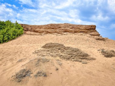 Korfu, Yunanistan 'ın batı kıyısında kumtaşı oluşumu