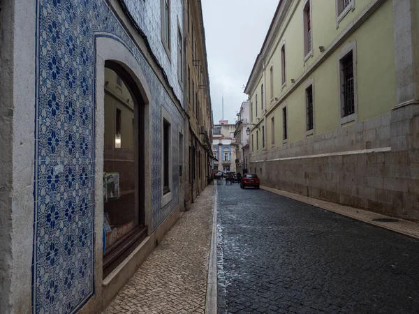 Лісабон Португалія Жовтня 2021 Вигляд Вулиці Байсі Лісабоні Осінній Дощовий — стокове фото