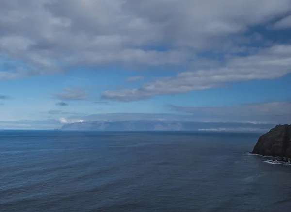 Blick Auf Die Insel Teneriffa Und Pescante Hermigua Betonpfeiler Und — Stockfoto