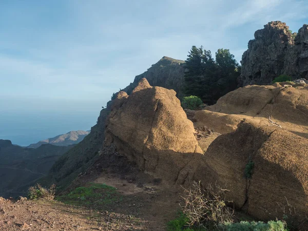 Sandstone Rock Sharp Cliffs Merica Mountain Plateau Seen Camino Merica — Stock Photo, Image