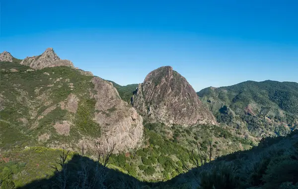 Vista Panorâmica Panorâmica Mirador Roque Agando Com Montanhas Formação Rochosa — Fotografia de Stock