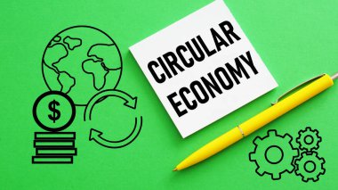 Dairesel ekonomi bir metin kullanılarak gösterilir