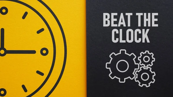 Beat the clock is shown using a text