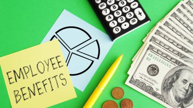 Çalışan yardımları dolarların bir metin ve fotoğrafı kullanılarak gösterilir