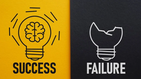 Başarı Başarısızlık Bir Metin Kullanılarak Gösterilir — Stok fotoğraf