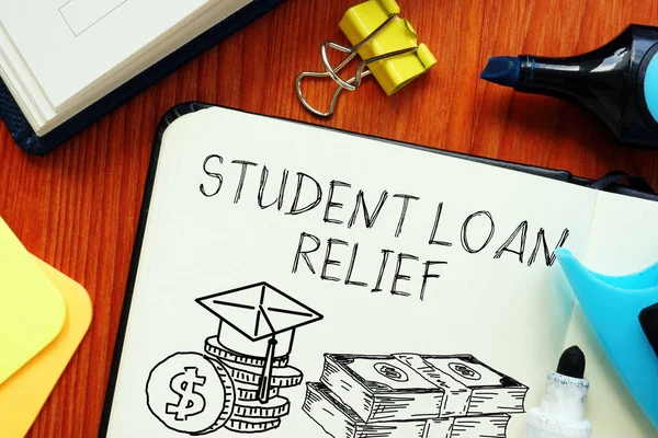 Student loan relief is shown using a text