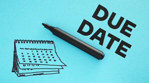 Due Date Shown Using Text — Foto Stock
