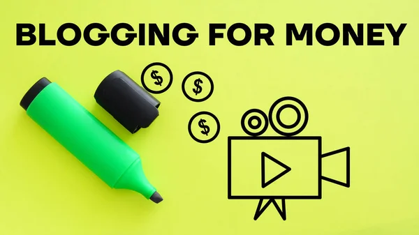 Blogging Money Shown Using Text — Foto Stock