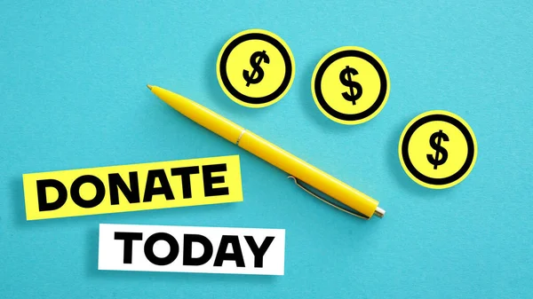 Donate Today Shown Using Text — Foto Stock
