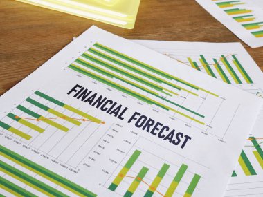 Financial forecast is shown using a text clipart