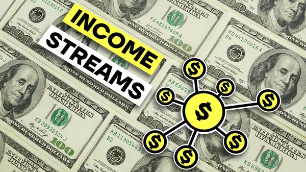 Income Streams Shown Using Text — Stock Photo, Image