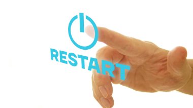 Restart is shown using a text and button
