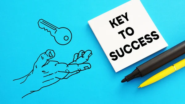 Ключ Успіху Буде Показано Допомогою Тексту Зображення Руки Ключем — стокове фото