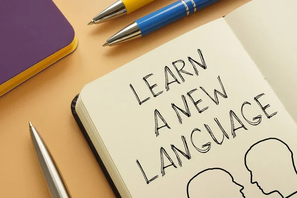 Aprender Nuevo Idioma Muestra Usando Texto — Foto de Stock