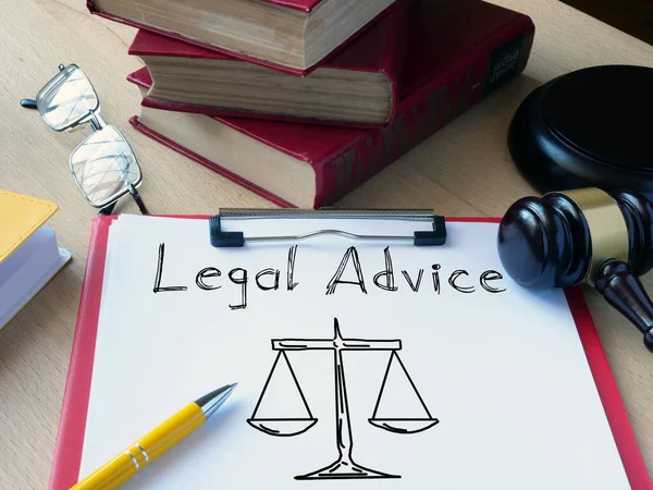 Legal Advice Shown Using Text Photo Gavel — Stock Photo, Image