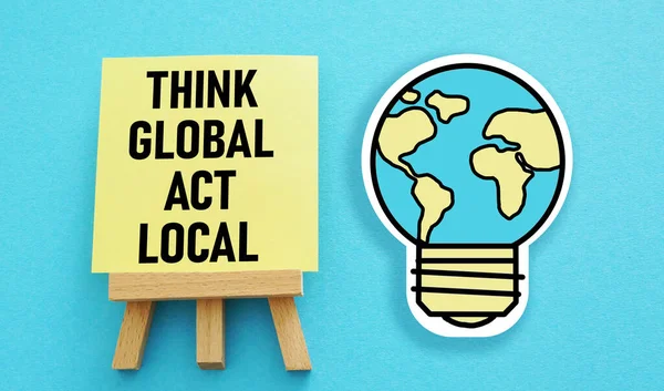 Think global act local is shown using a text