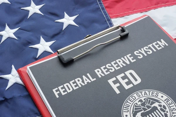 Sistema Reserva Federal Fed Muestra Utilizando Texto —  Fotos de Stock
