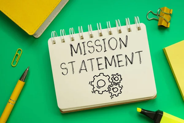Mission statement is shown using a text
