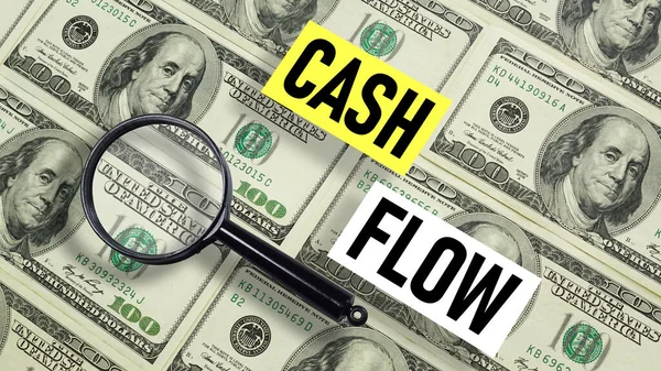 Cash flow management is shown using a text and photo of dollars