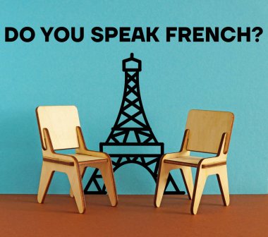 Fransızca konuşuyor musun? Bir metin kullanılarak gösteriliyor