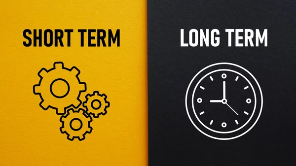 Short term long term are shown using a text
