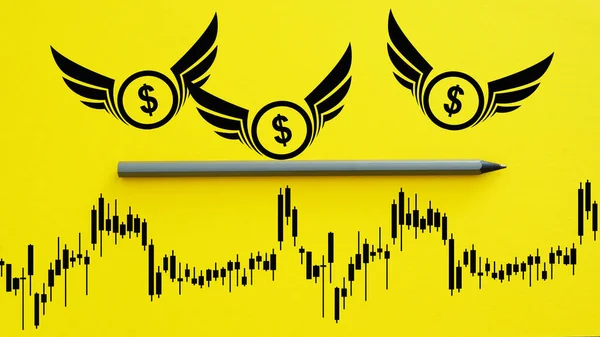 Angel investor is shown using a picture of coins with a wings
