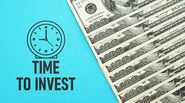 Tempo Para Investir Mostrado Usando Texto Foto Dólares — Fotografia de Stock