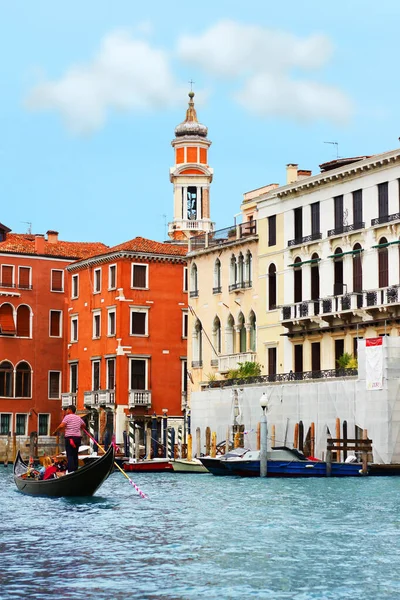 stock image Gondola ride on Canal, Venice, Italy. Picturesque view of Gondolas.