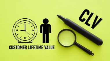 Müşteri Yaşam Değeri CLV bir metin kullanılarak gösterilir