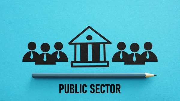 Public sector is shown using a text and picture of icons of people