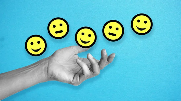 Kundenloyalitätskonzept Kundenerfahrungen Zufriedener Kunde Mit Positiver Leistungsbewertung Für Zufriedenheit Durch — Stockfoto
