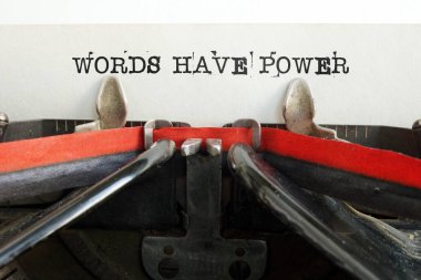 Words have power is shown using a text