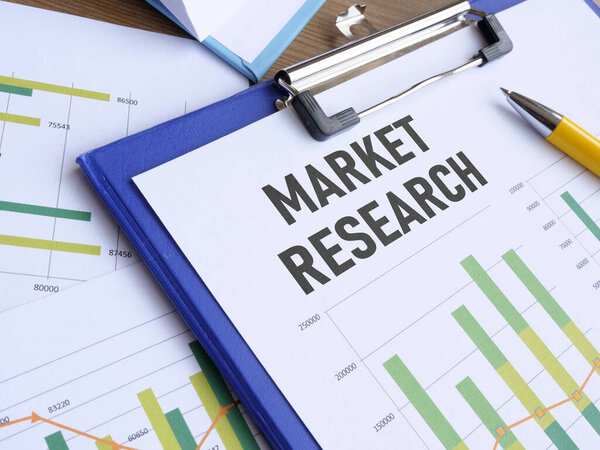 Market Research is shown using a text on the document