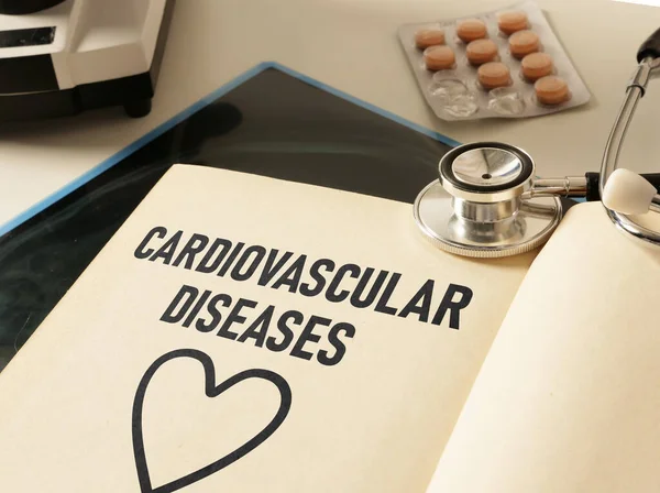 Cardiovascular diseases are shown using a text in the book