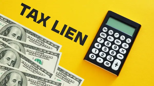 stock image Tax lien is shown using a text