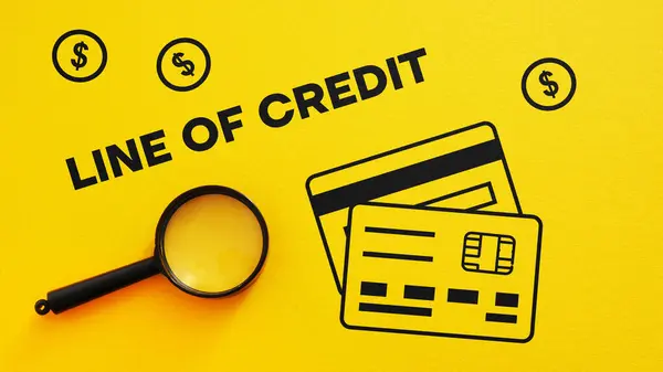 Line of credit is shown using a text and picture of the cards