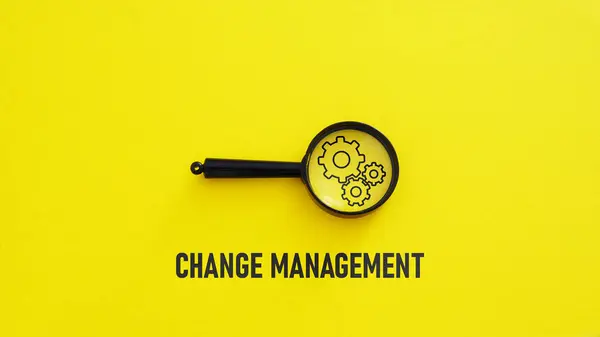 Change management is shown using a text