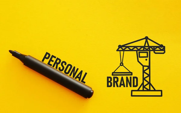 Personal branding is shown using a text