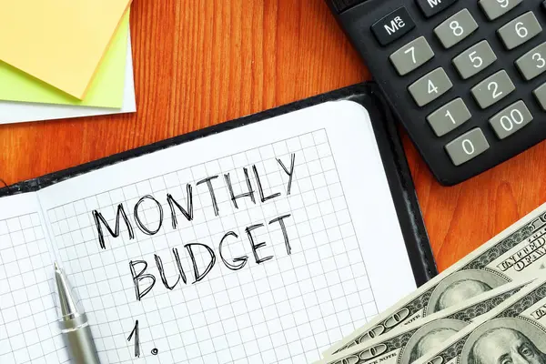 Monthly budget or Home budget are shown using a text