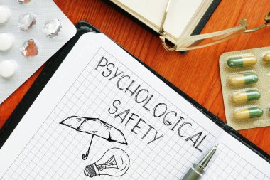Psychological safety is shown using a text clipart