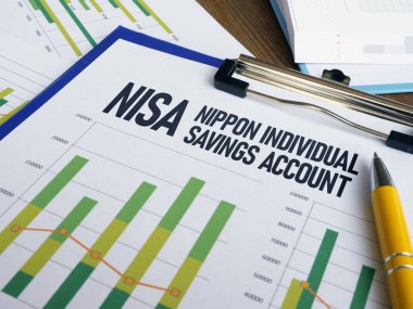 Nippon individual savings account NISA is shown using a text clipart