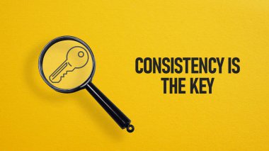 Consistency is the key as the business concept clipart
