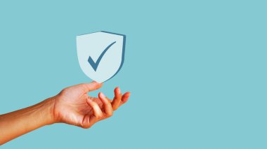 Teknoloji güvenliği ve antivirüs konsepti. Koruma ağı ve güvenli veriler. Yatırım için İş Mali Garantisi. Metin için boş boşluk