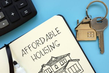 Affordable housing is shown using a text clipart