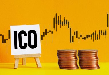 ICO ilk madeni para teklifi iş ve mali konsept olarak gösterilir